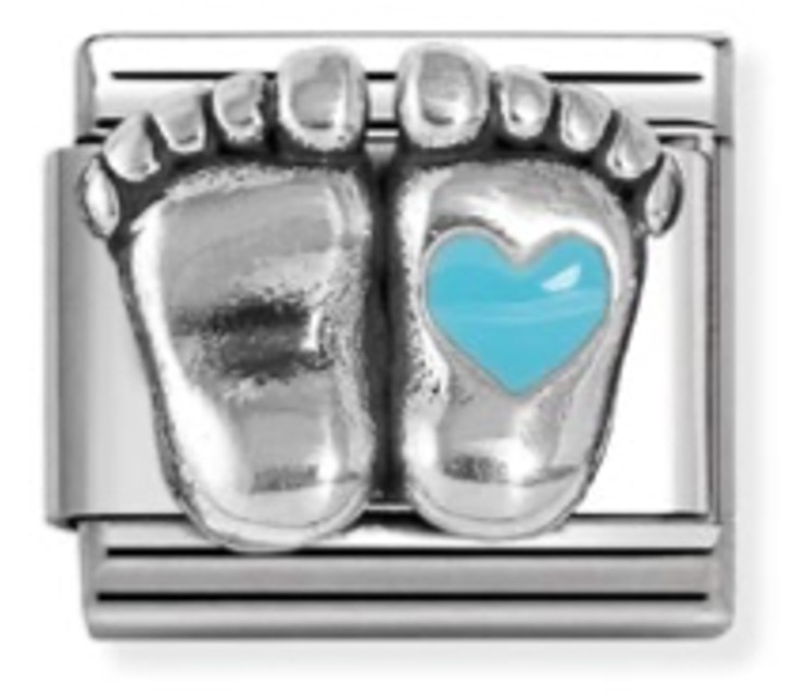 Nomination Composable Classic Symbols Silvershine Light blue rounded feet 330204/30