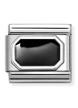 Nomination Classic Silvershine plate symbols 925 sterling silver bouble blunted rectangle 330206/34