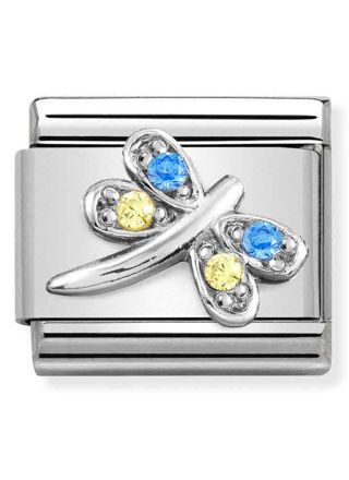 Nomination Classic SilverShine Symbols Light blue and yellow Dragonfly 330304-39
