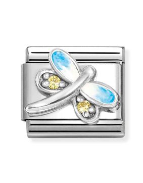 Nomination Composable Classic Silvershine symbols Dragonfly light blue YELLOW 330321/10