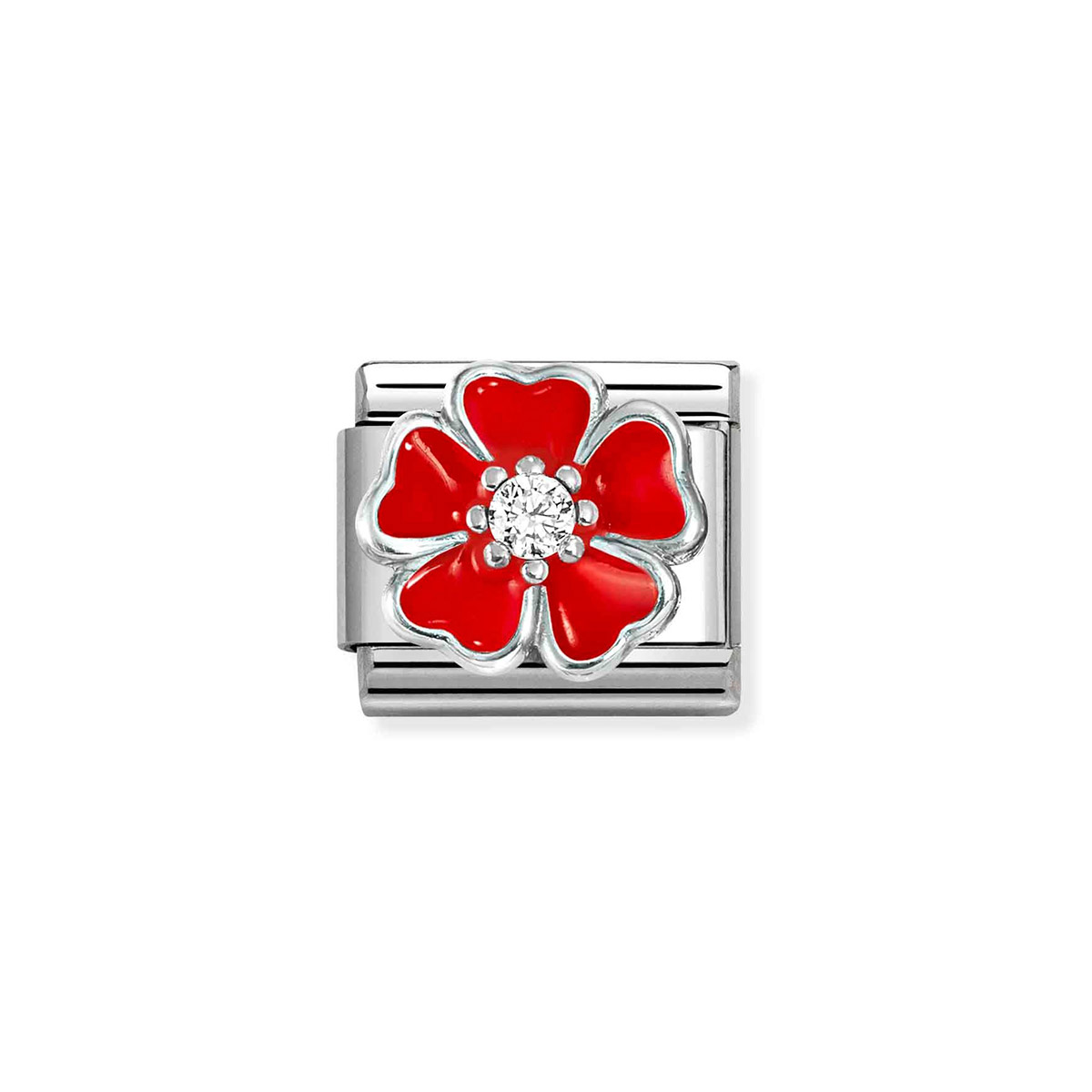 Nomination Composable Classic Symbols punainen kukka pala 330321/20