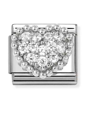 Nomination Composable cl rich white dot heart 330322/07