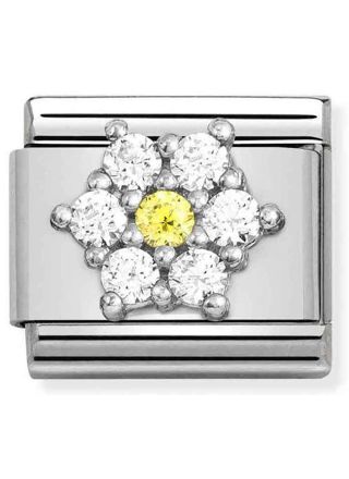 Nomination Classic SilverShine  Symbols White and Yellow flower 330322-01
