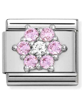 Nomination Classic SilverShine Symbols Pink and white flower 330322-03