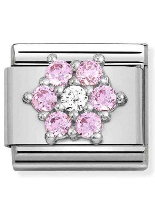 Nomination Classic SilverShine Symbols Pink and white flower 330322-03