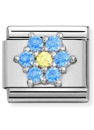 Nomination Classic SilverShine Symbols Light blue and yellow flower 330322-04