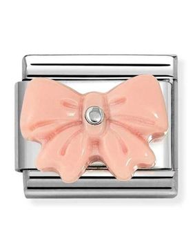 Nomination Composable Classic Stone Symbols Silvershine Pink resin bow 330509/21