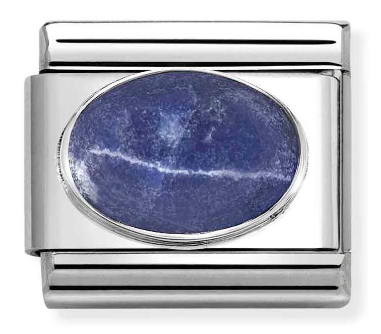 Nomination Classic Silvershine hard stones sodalite mat 330510/42