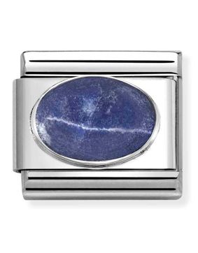 Nomination Classic Silvershine hard stones sodalite mat 330510/42