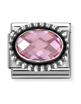 Nomination Composable faceted oval pink 330607/003