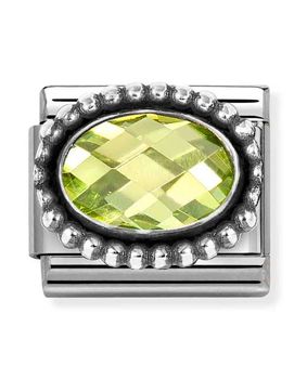 Nomination Composable faceted oval green 330607/004