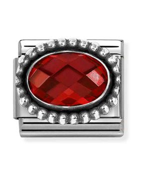 Nomination Composable faceted oval red 330607/005