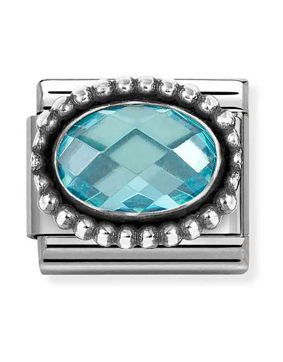 Nomination Composable faceted oval light blue 330607/006