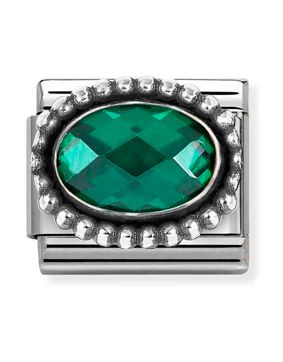 Nomination Composable faceted oval emerald green 330607/027