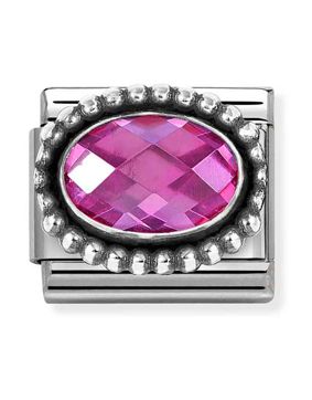 Nomination Composable faceted oval fuchsia 330607/030