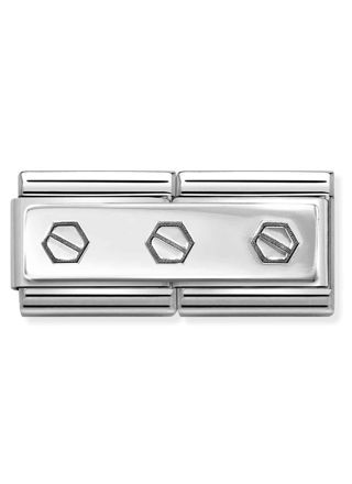 Nomination Classic Silvershine bouble engraved custom triple  hex screws 330710/50