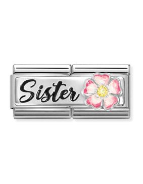 Nomination Composable Classic Silvershine Double Sister with flower 330734/15
