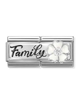 Nomination Composable Classic Silvershine Double Family with flower 330734/17