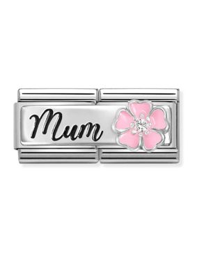 Nomination Composable Classic Silvershine Double Mum with flower 330734/18