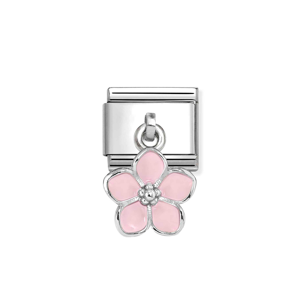 Nomination Composable Classic Charms vaaleanpunainen kukka pala 331805/23