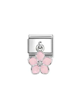 Nomination Composable Classic Charms vaaleanpunainen kukka pala 331805/23