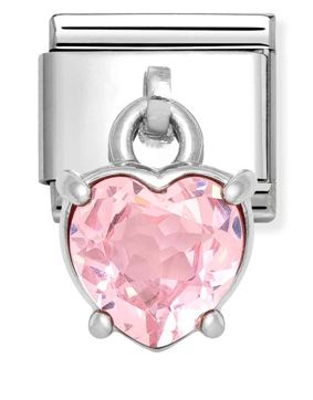 Nomination Classic Silvershine pink heart 331812/14