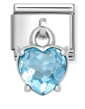 Nomination Classic Silvershine blue heart 331812/15