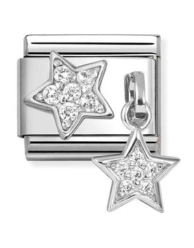 Nomination Composable Classic silver and cz pavè star and star 331817/16