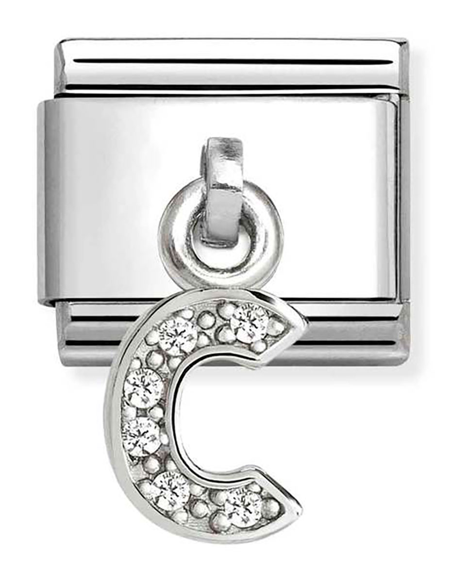 Nomination Composable Classic Silvershine C-kirjain hopea 331818/03