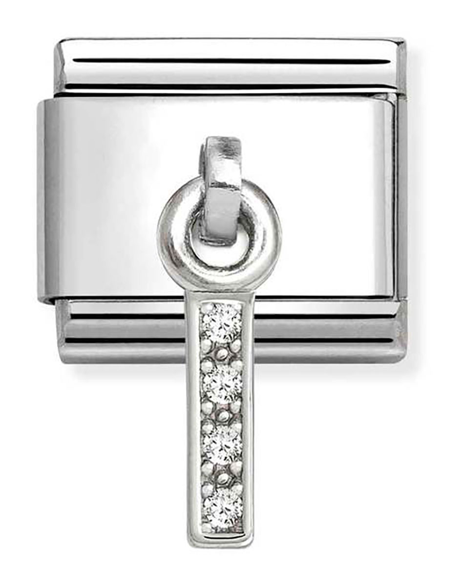 Nomination Composable Classic Silvershine I-kirjain hopea 331818/09