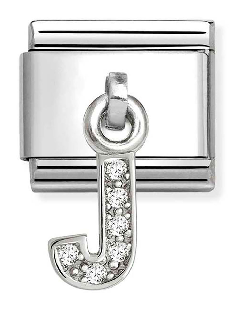 Nomination Composable Classic Silvershine J-kirjain hopea 331818/10