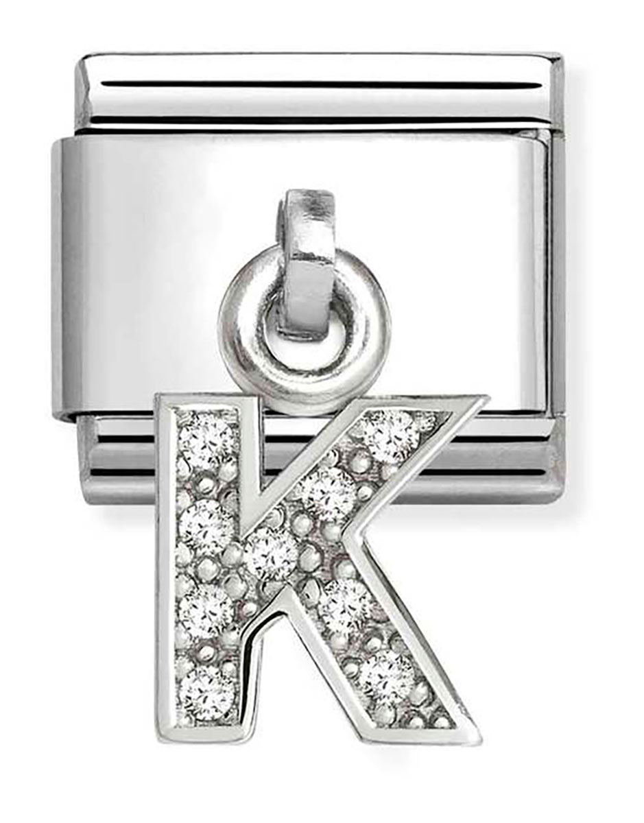 Nomination Composable Classic Silvershine K-kirjain hopea 331818/11
