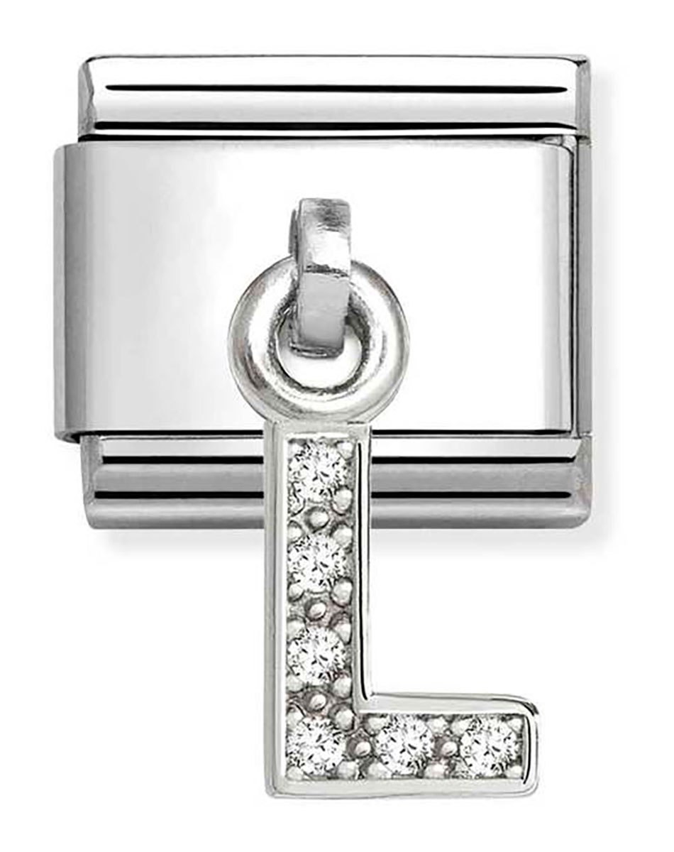Nomination Composable Classic Silvershine L-kirjain hopea 331818/12
