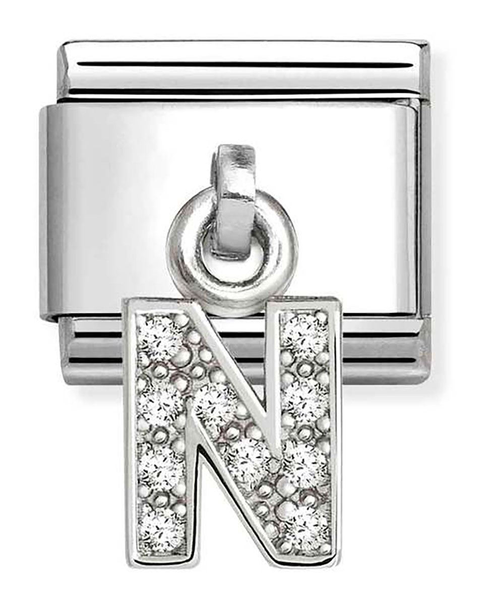 Nomination Composable Classic Silvershine N-kirjain hopea 331818/14