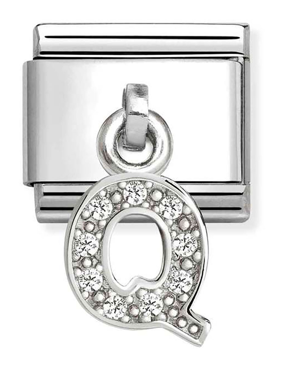 Nomination Composable Classic Silvershine Q-kirjain hopea 331818/17