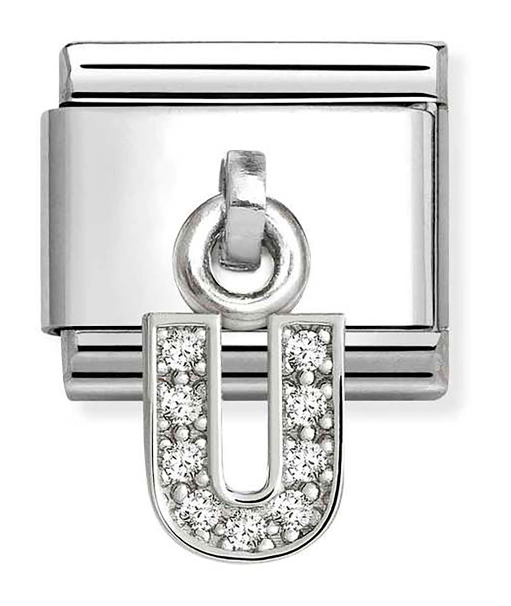 Nomination Composable Classic Silvershine U-kirjain hopea 331818/21