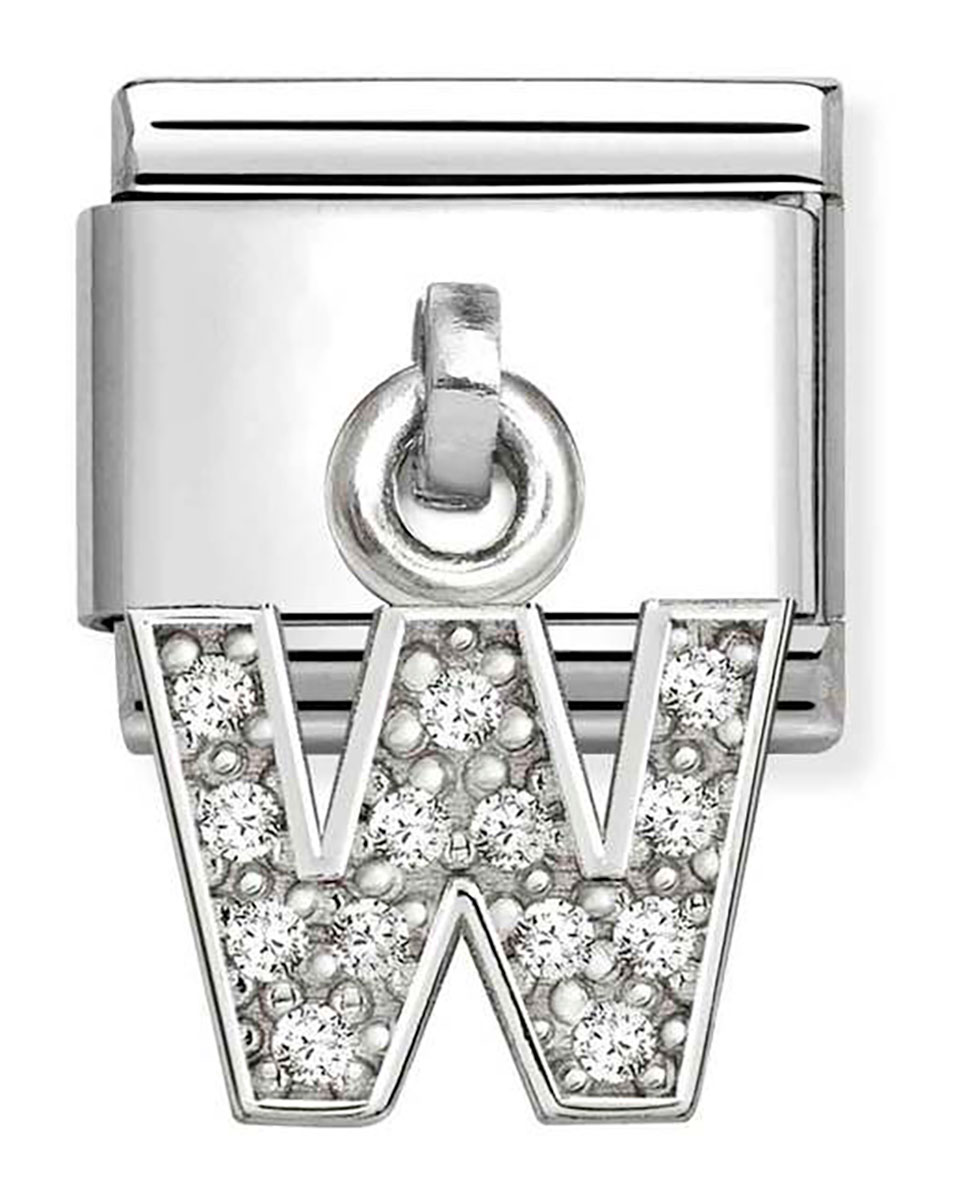 Nomination Composable Classic Silvershine W-kirjain hopea  331818/23