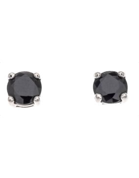 Silver Bar zirkoniakorvakorut 4 mm musta 3458
