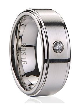 Bosie sormus kivellä 7022, titanium / tungsten, 7mm