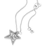 Pandora kaulakoru with pendant Pavé Asymmetric Star 390020C01-45