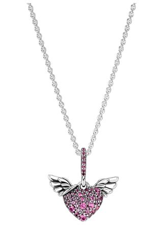 Pandora Necklace with pendant Pavé Heart & Angel Wings riipus 398505C02-45