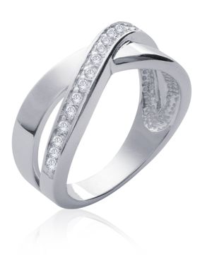 Lykka crossover hopeasormus 8 mm