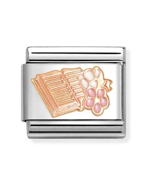 Nomination Composable Classic Rose gold symbols Reading book with flowers 430202/23