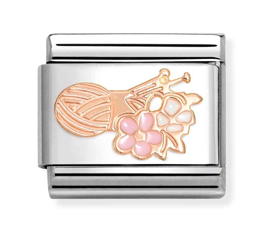 Nomination Composable Classic Rose gold symbols Ball of wool with flowers 430202/29