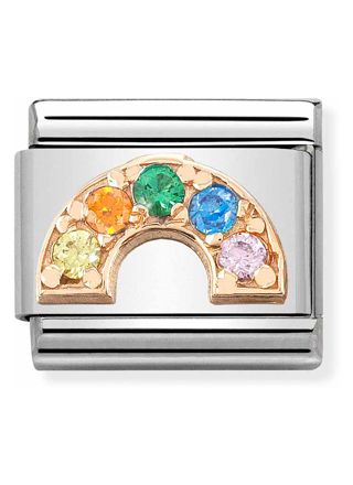 Nomination Composable Classic Link Rosegold Zirconia Rainbow 430302 32