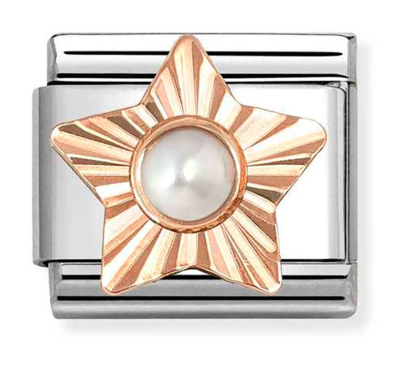 Nomination Composable Classic punakultainen tähti valkoinen helmi 430515/13