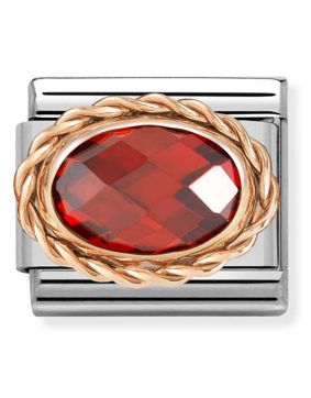 Nomination Classic Rose Gold ovaali zirkonia punainen 430603/005