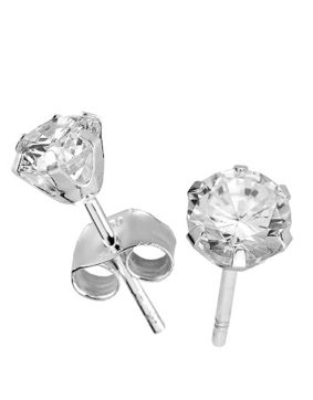 Silver Bar zirkoniakorvakorut kirkas 4 mm 3741