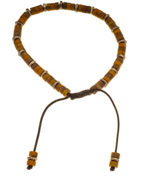 Silver Bar Luonnonkivi rannekoru kahvi säädettävä 4423