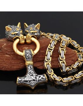 Varia Design Golden Wolves kaulakoru hopea-kulta